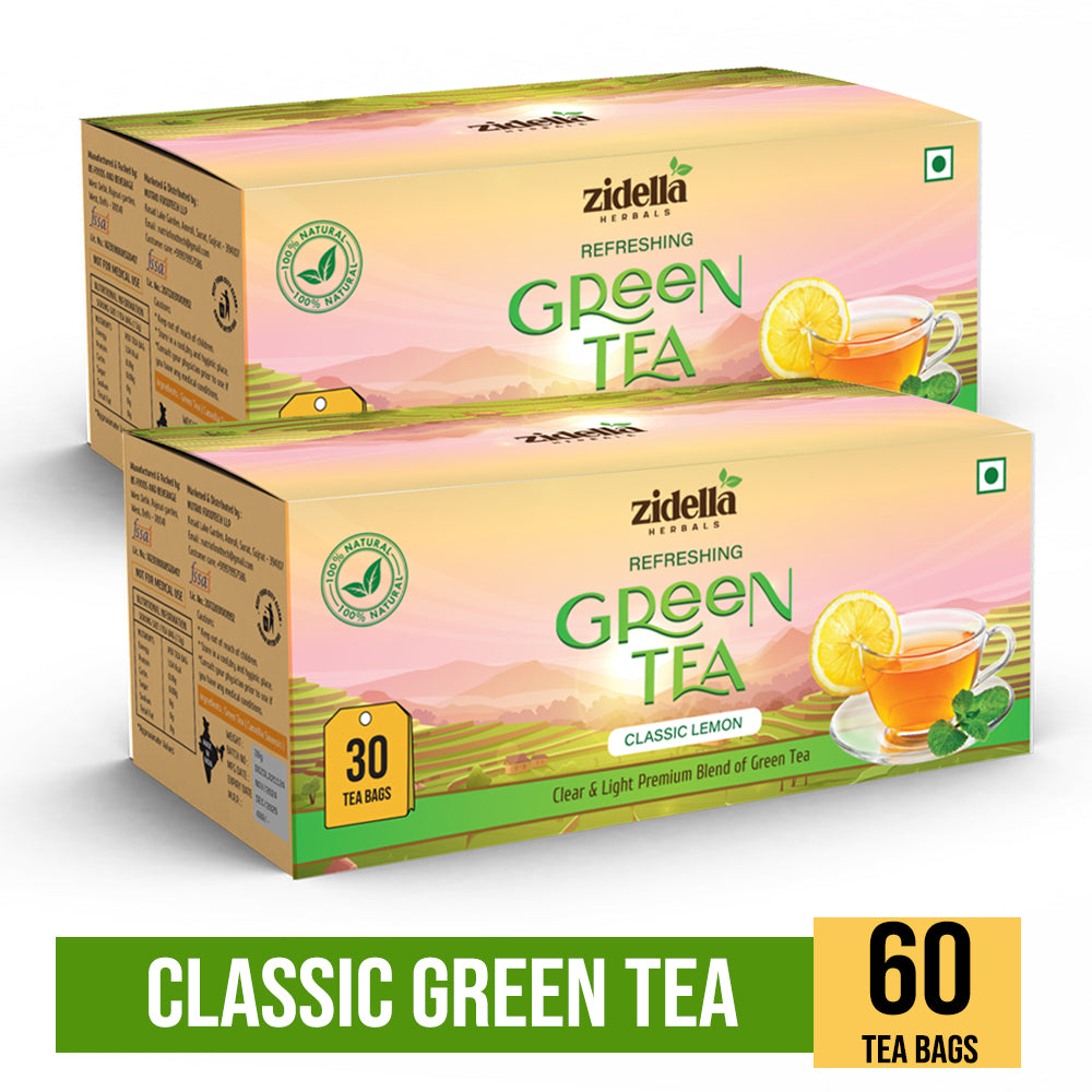 Zidella Herbals Classic Lemon Green Tea | 30 Dip Tea Bags