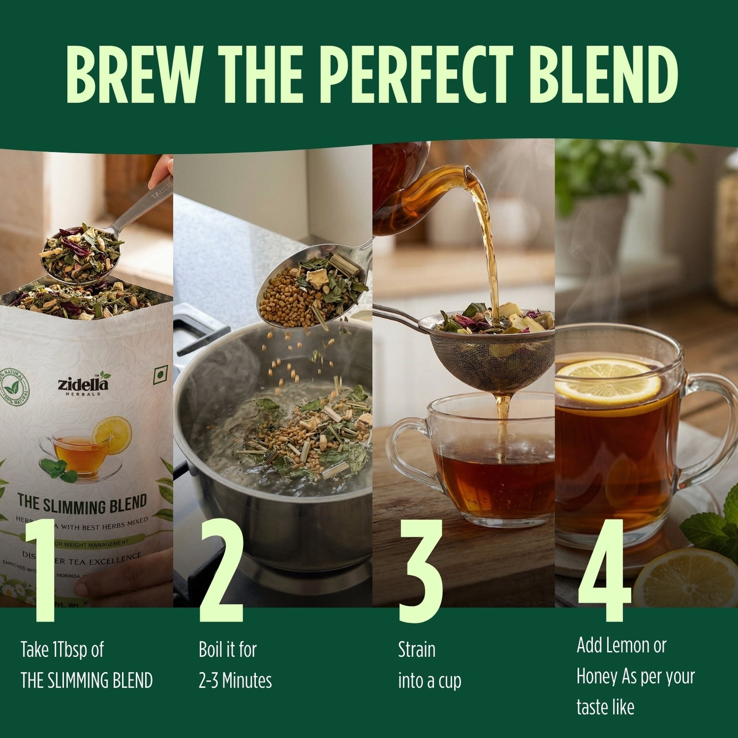 Zidella Herbals Slimming Blend Herbal Tea For Weight Loss - 100gm