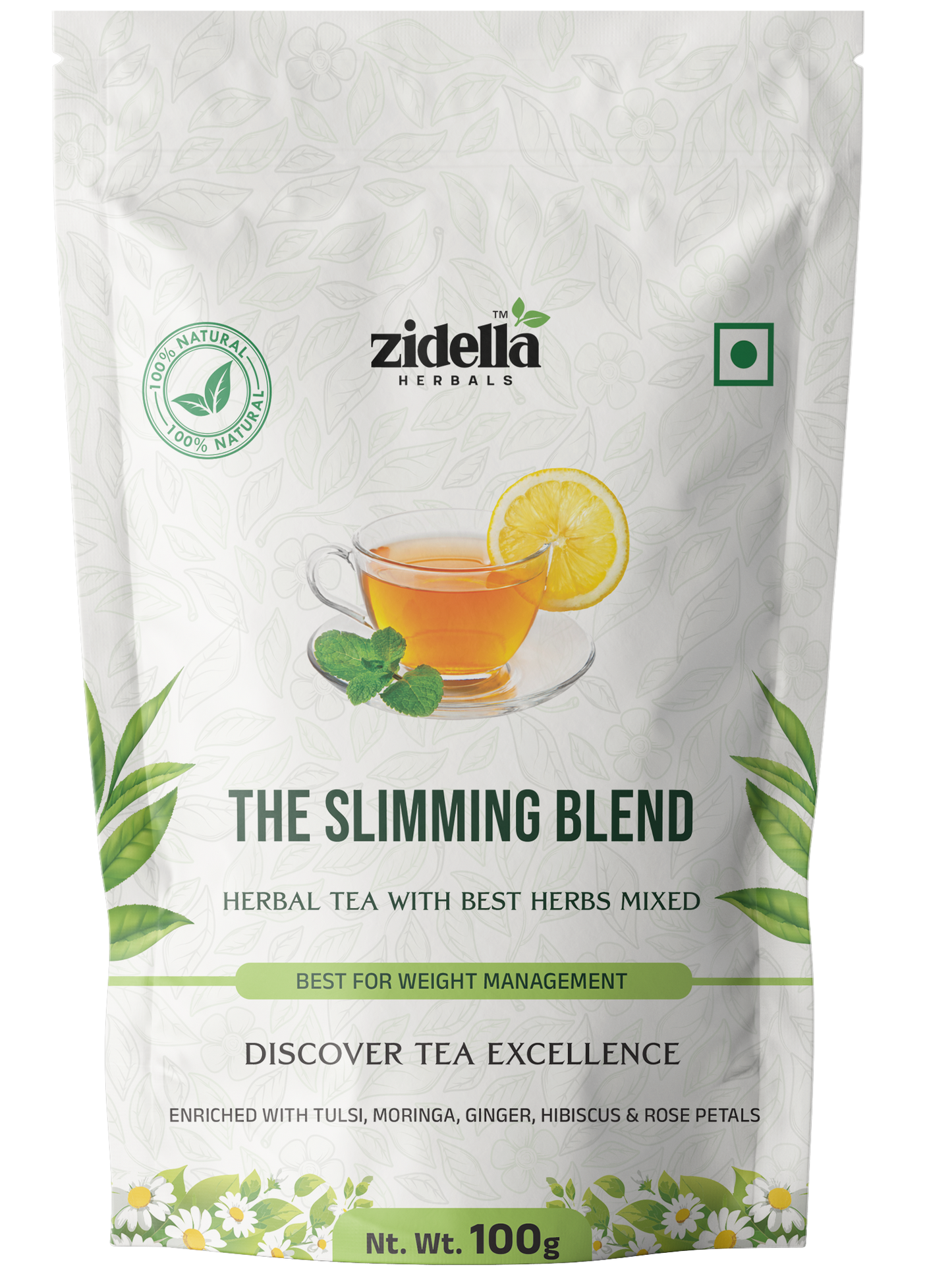 Zidella Herbals Slimming Blend Herbal Tea For Weight Loss - 100gm