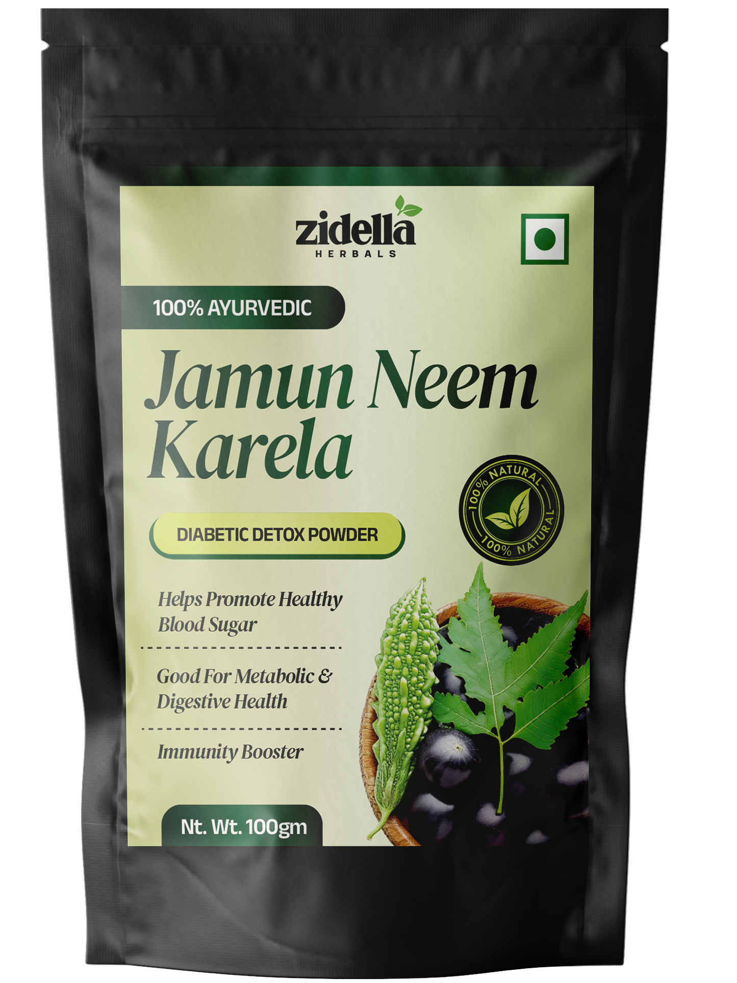 Jamun Neem Karela Ayurvedic Powder - 100g