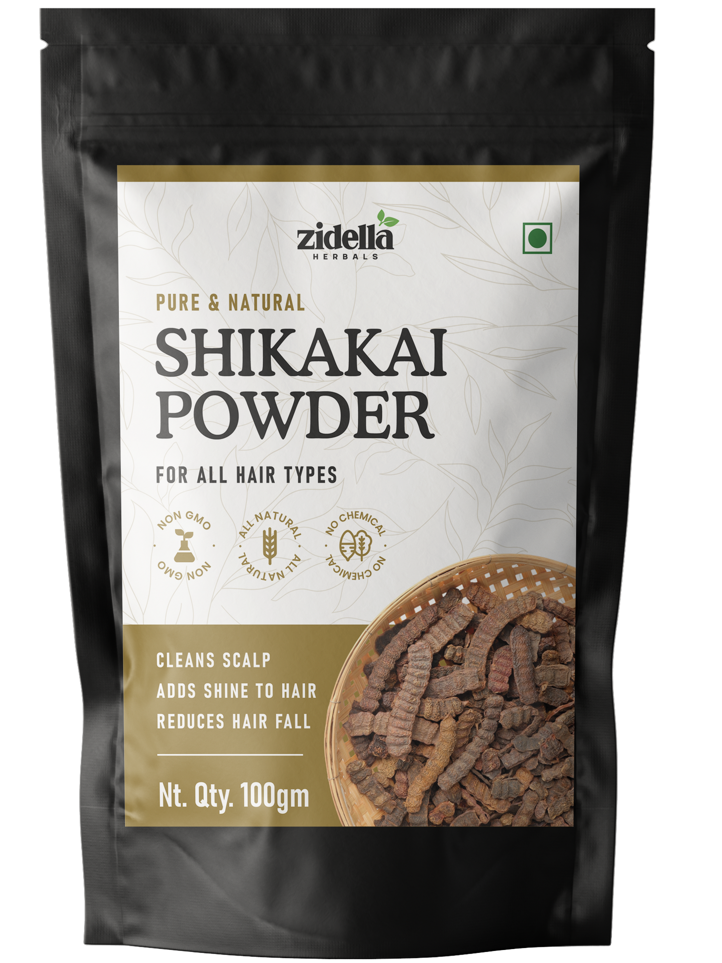Zidella Herbals Pure & Natural Shikakai Powder - 100g
